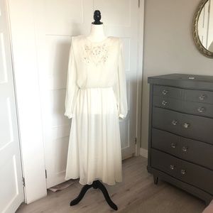 Vintage 1980 off-white evening diner dress
